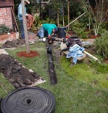 Installing irrigation lines