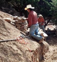 Dry Stack Rock Retaining Wall