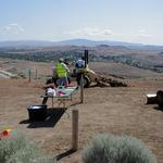 Applicants testing their skills on a trencher